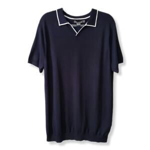 Men French Connection Polo Sweater Pullover XL Preppy Tenniscore Coastal Classic